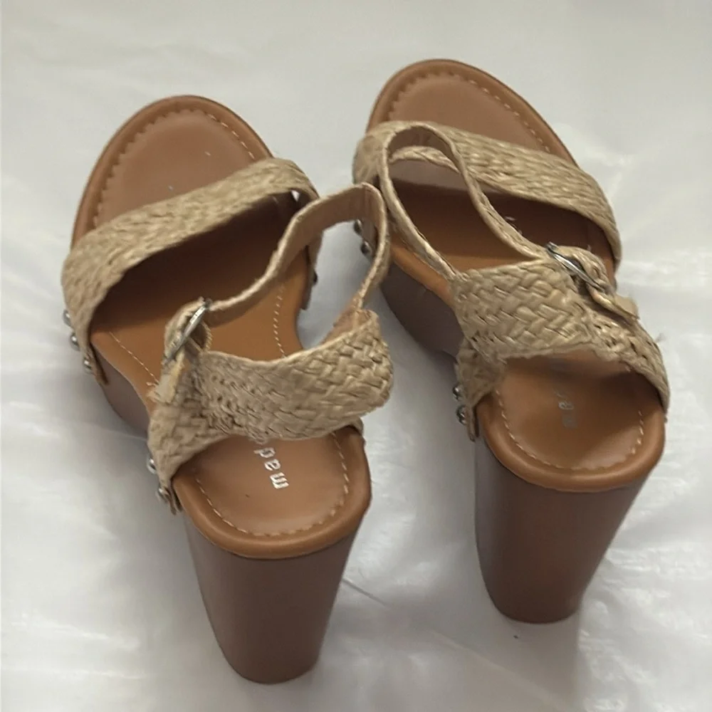 Madden Girl Lifft‎ Platform high heel raffia sandals Sz 7